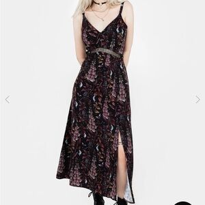 Disturbia Black and Purple Midi Dress